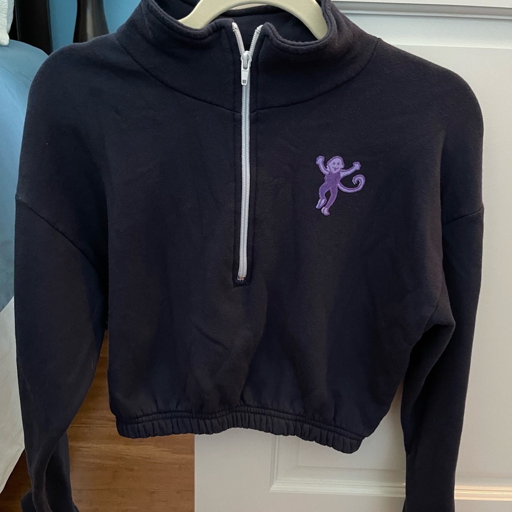 EUC Roller Rabbit Navy blue cropped sweatshirt